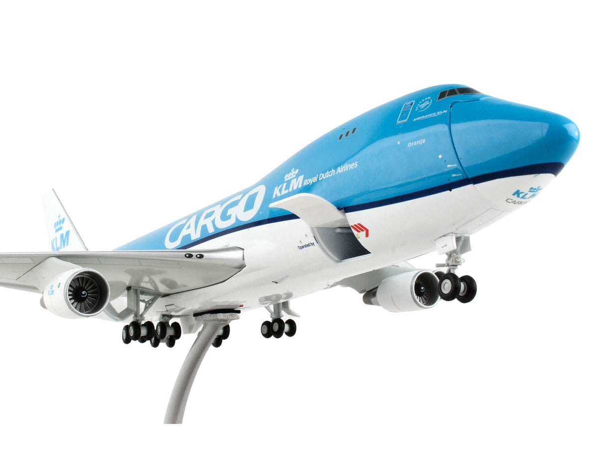 Boeing 747-400F Commercial Aircraft "KLM Royal Dutch Airlines Cargo" Blue with White Tail "Gemini 200 - Interactive" Series 1/200 Diecast Model Airplane by GeminiJets-3