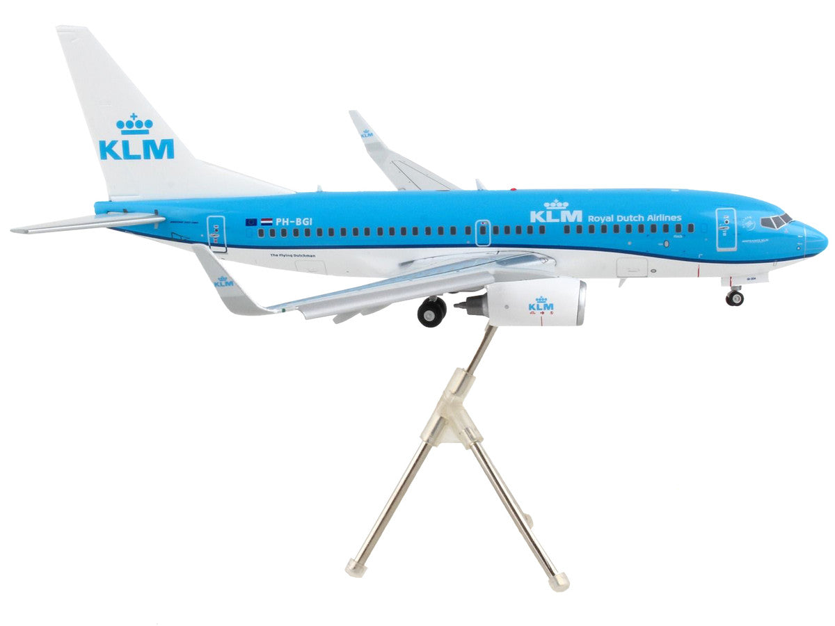 Boeing 737-700 Commercial Aircraft with Flaps Down "KLM Royal Dutch Airlines" Blue with White Tail "Gemini 200" Series 1/200 Diecast Model Airplane by GeminiJets-1