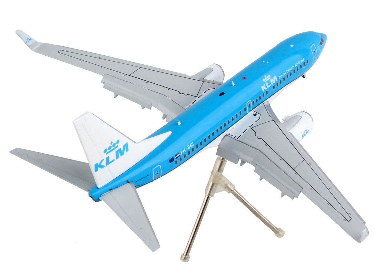Boeing 737-700 Commercial Aircraft with Flaps Down "KLM Royal Dutch Airlines" Blue with White Tail "Gemini 200" Series 1/200 Diecast Model Airplane by GeminiJets-2