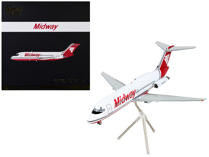 McDonnell Douglas DC-9-15 Commercial Aircraft "Midway Airlines" White with Red Tail "Gemini 200" Series 1/200 Diecast Model Airplane by GeminiJets-0