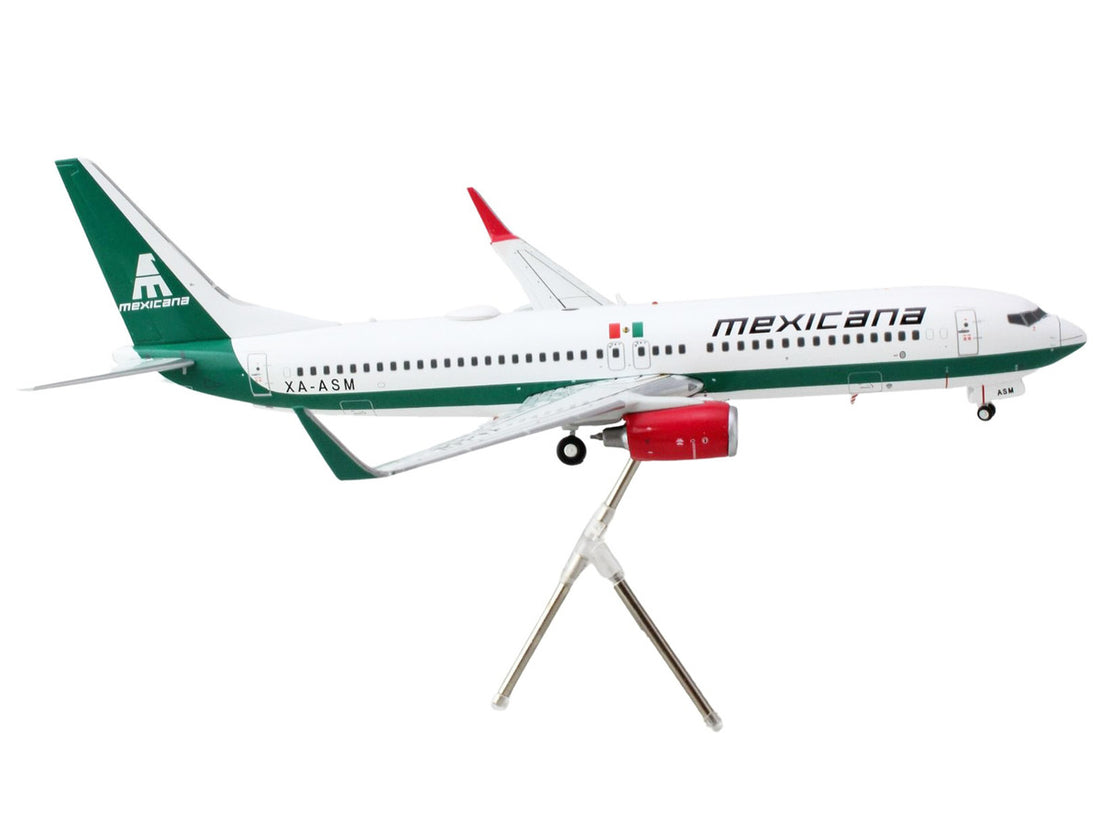 Boeing 737-800 Commercial Aircraft "Mexicana" (XA-ASM) White with Green Stripes "Gemini 200" Series 1/200 Diecast Model Airplane by GeminiJets-2