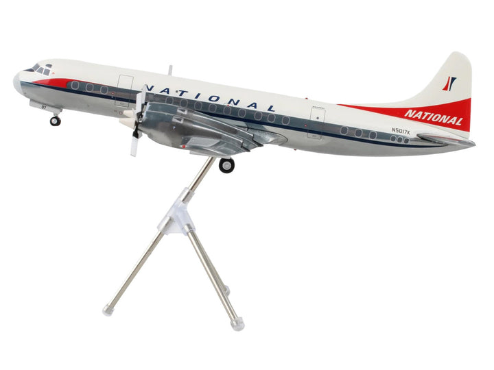 Lockheed L-188 Electra Commercial Aircraft "National Airlines" (N5017K) White and Gray "Gemini 200" Series 1/200 Diecast Model Airplane by GeminiJets-0