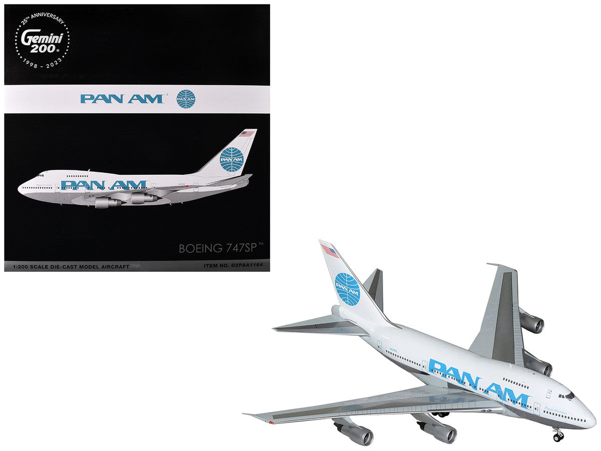 Boeing 747SP Commercial Aircraft "Pan American Airways" (N531PA) White with Blue Tail Graphics "Gemini 200" Series 1/200 Diecast Model Airplane by GeminiJets-0