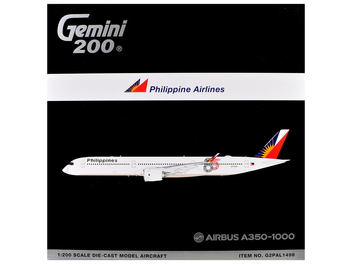 Airbus A350-1000 Commercial Aircraft "Philippine Airlines" (RP-C3510) White with Tail Graphics "Gemini 200" 1/200 Diecast Model Airplane by GeminiJets-2