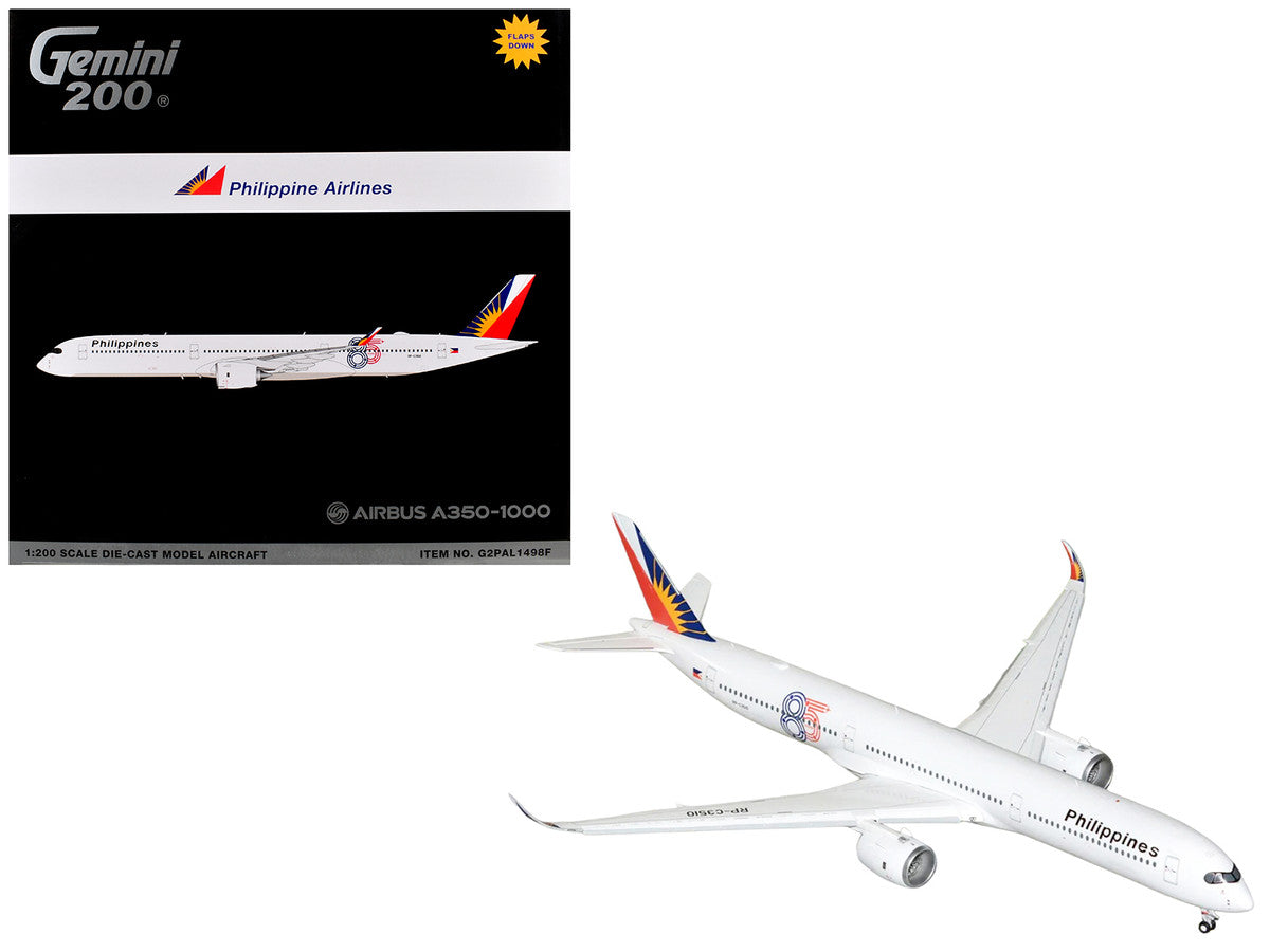 Philippine Airlines Airbus A350-1000 flaps down 1:200 GeminiJets diecast model