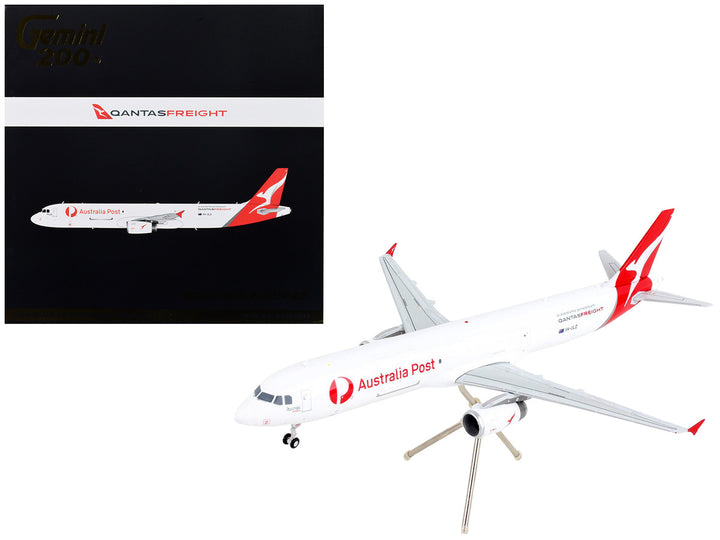 Airbus A321P2F Commercial Aircraft "Qantas Freight - Australia Post" White with Red Tail "Gemini 200" Series 1/200 Diecast Model Airplane by GeminiJets-0