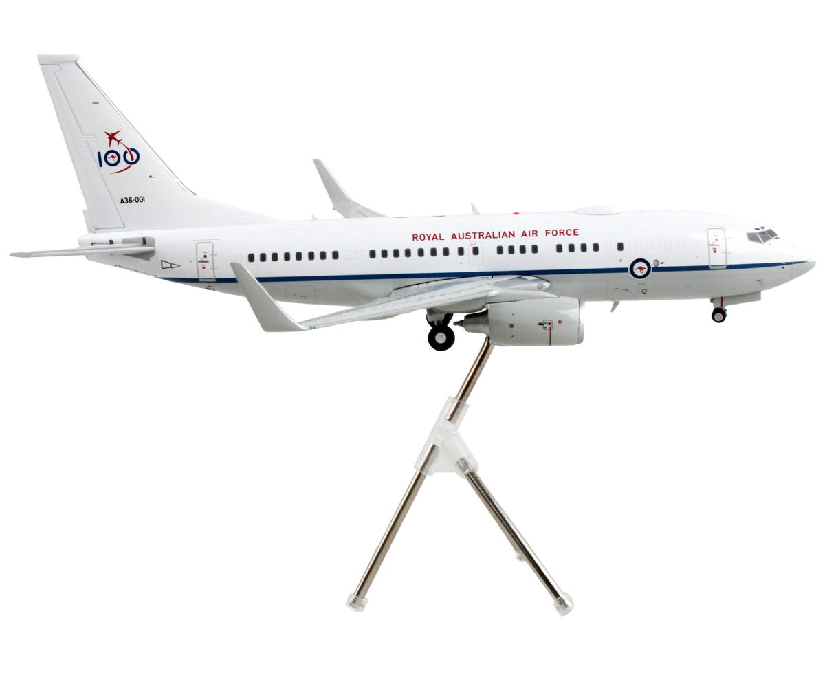 Boeing 737-700 Transport Aircraft "Royal Australian Air Force 100th Anniversary - A36-001" White and Gray "Gemini 200" Series 1/200 Diecast Model Airplane by GeminiJets-1