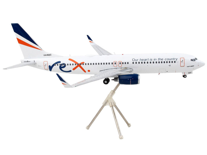 Boeing 737-800 Commercial Aircraft "Regional Express Rex Airlines" White with Striped Tail "Gemini 200" Series 1/200 Diecast Model Airplane by GeminiJets-1