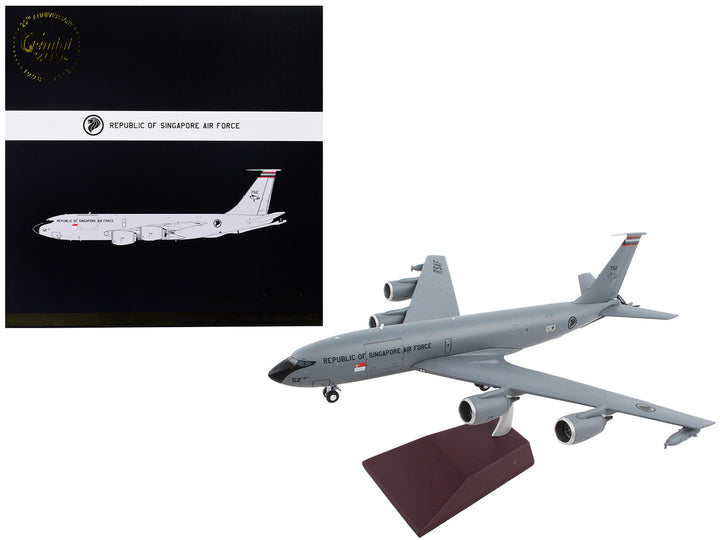 Boeing KC-135R Stratotanker Tanker Aircraft "Republic of Singapore Air Force" Gray "Gemini 200" Series 1/200 Diecast Model Airplane by GeminiJets-0