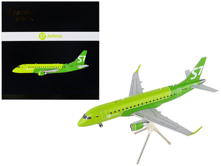 Embraer ERJ-170 Commercial Aircraft "S7 Airlines" Lime Green "Gemini 200" Series 1/200 Diecast Model Airplane by GeminiJets-0