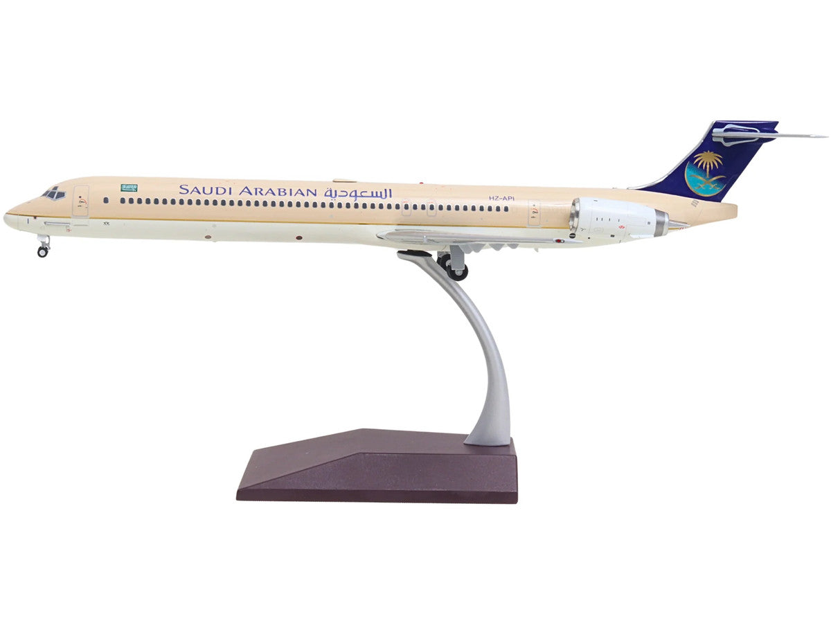 McDonnell Douglas MD-90 Commercial Aircraft "Saudia Airlines" (HZ-API) Beige with Blue Tail "Gemini 200" Series 1/200 Diecast Model by GeminiJets-2