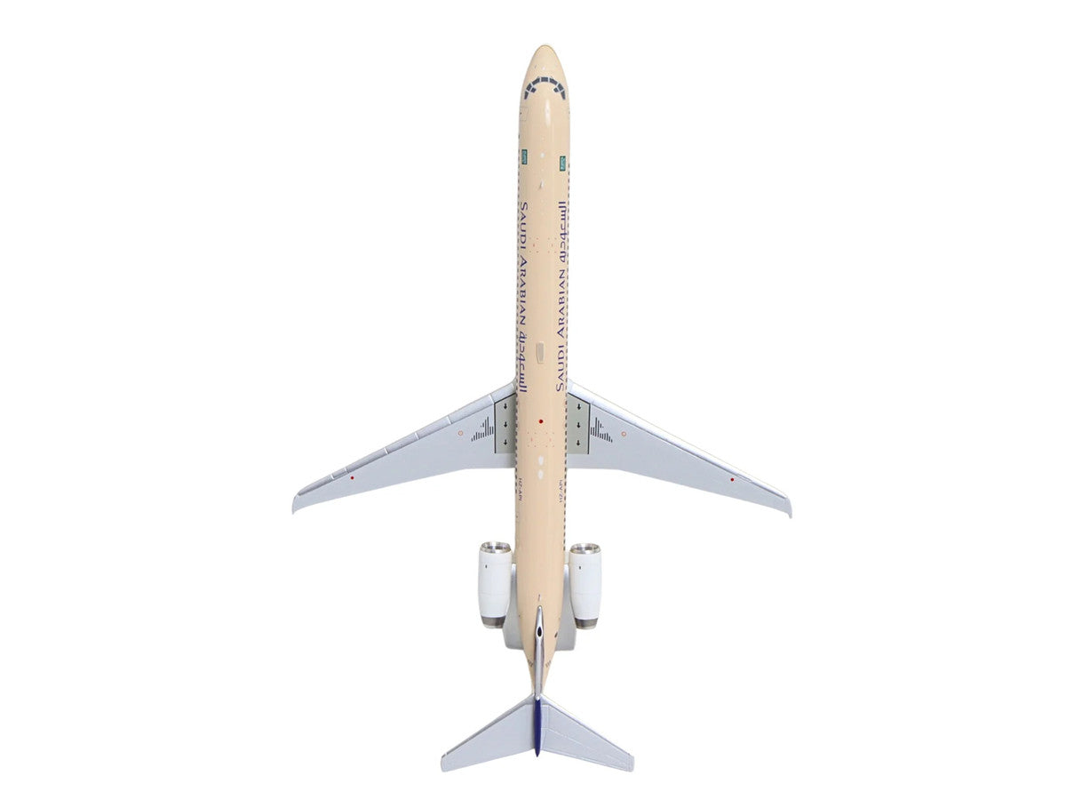 McDonnell Douglas MD-90 Commercial Aircraft "Saudia Airlines" (HZ-API) Beige with Blue Tail "Gemini 200" Series 1/200 Diecast Model by GeminiJets-3