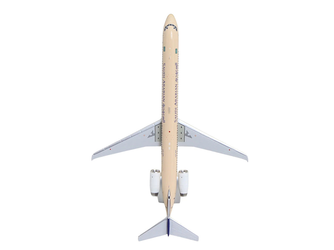 McDonnell Douglas MD-90 Commercial Aircraft "Saudia Airlines" (HZ-API) Beige with Blue Tail "Gemini 200" Series 1/200 Diecast Model by GeminiJets-3
