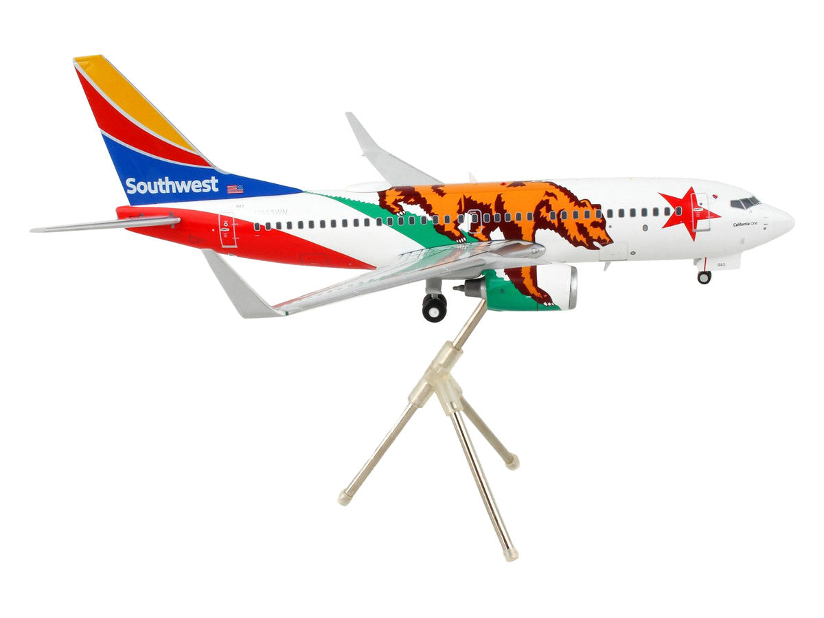 Boeing 737-700 Commercial Aircraft "Southwest Airlines - California One" California Flag Livery "Gemini 200" Series 1/200 Diecast Model Airplane by GeminiJets-1