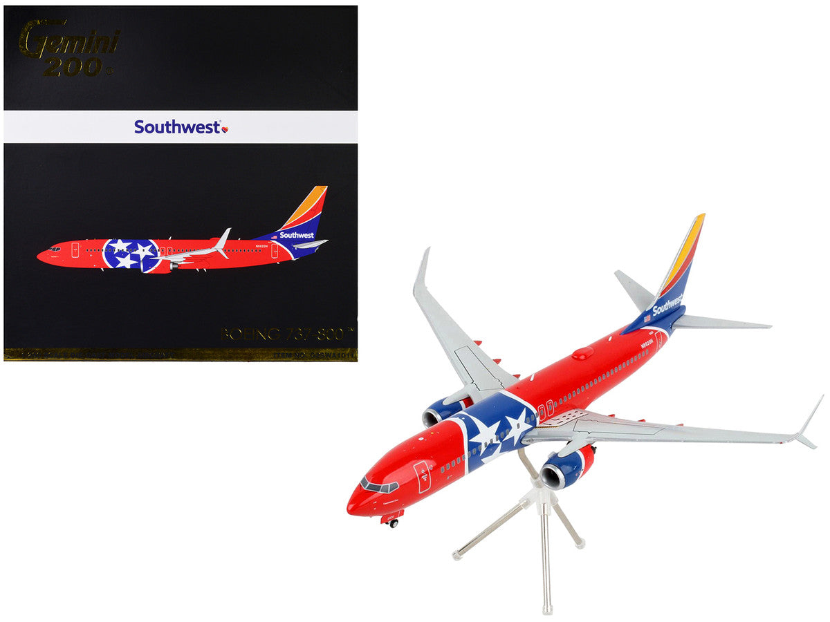 Boeing 737-800 Commercial Aircraft "Southwest Airlines - Tennessee One" Tennessee Flag Livery "Gemini 200" Series 1/200 Diecast Model Airplane by GeminiJets-0