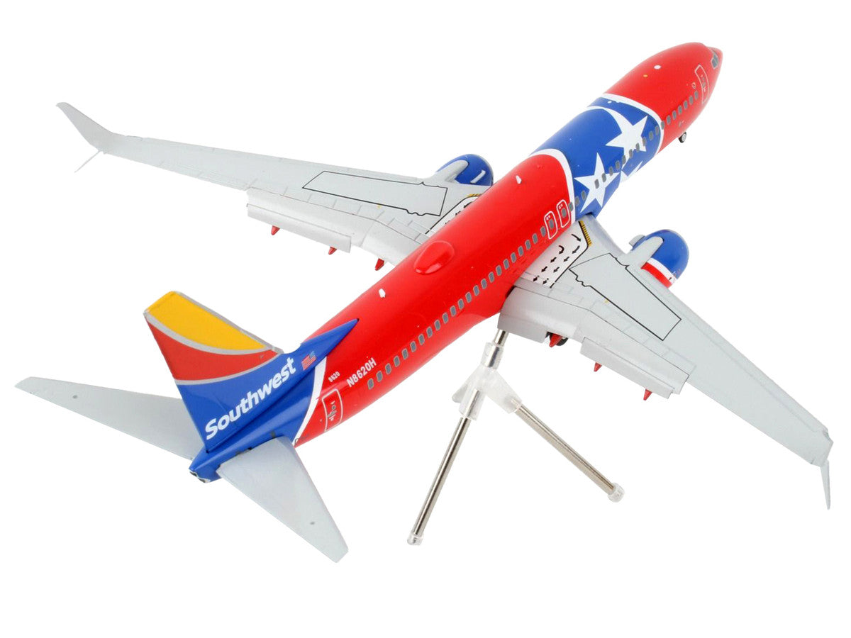Boeing 737-800 Commercial Aircraft with Flaps Down "Southwest Airlines - Tennessee One" Tennessee Flag Livery "Gemini 200" Series 1/200 Diecast Model Airplane by GeminiJets-2