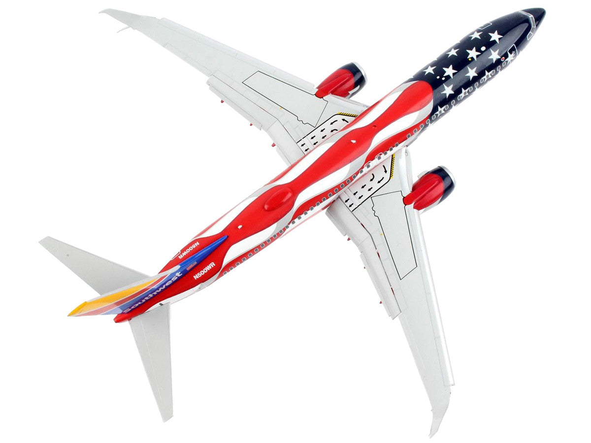 Boeing 737-800 Commercial Aircraft with Flaps Down "Southwest Airlines - Freedom One" American Flag Livery "Gemini 200" Series 1/200 Diecast Model Airplane by GeminiJets-3