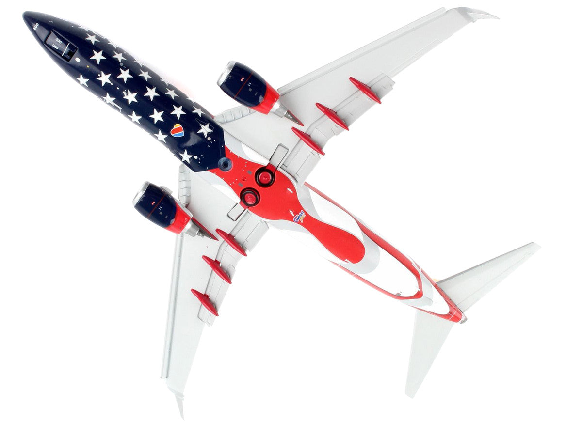 Boeing 737-800 Commercial Aircraft with Flaps Down "Southwest Airlines - Freedom One" American Flag Livery "Gemini 200" Series 1/200 Diecast Model Airplane by GeminiJets-4