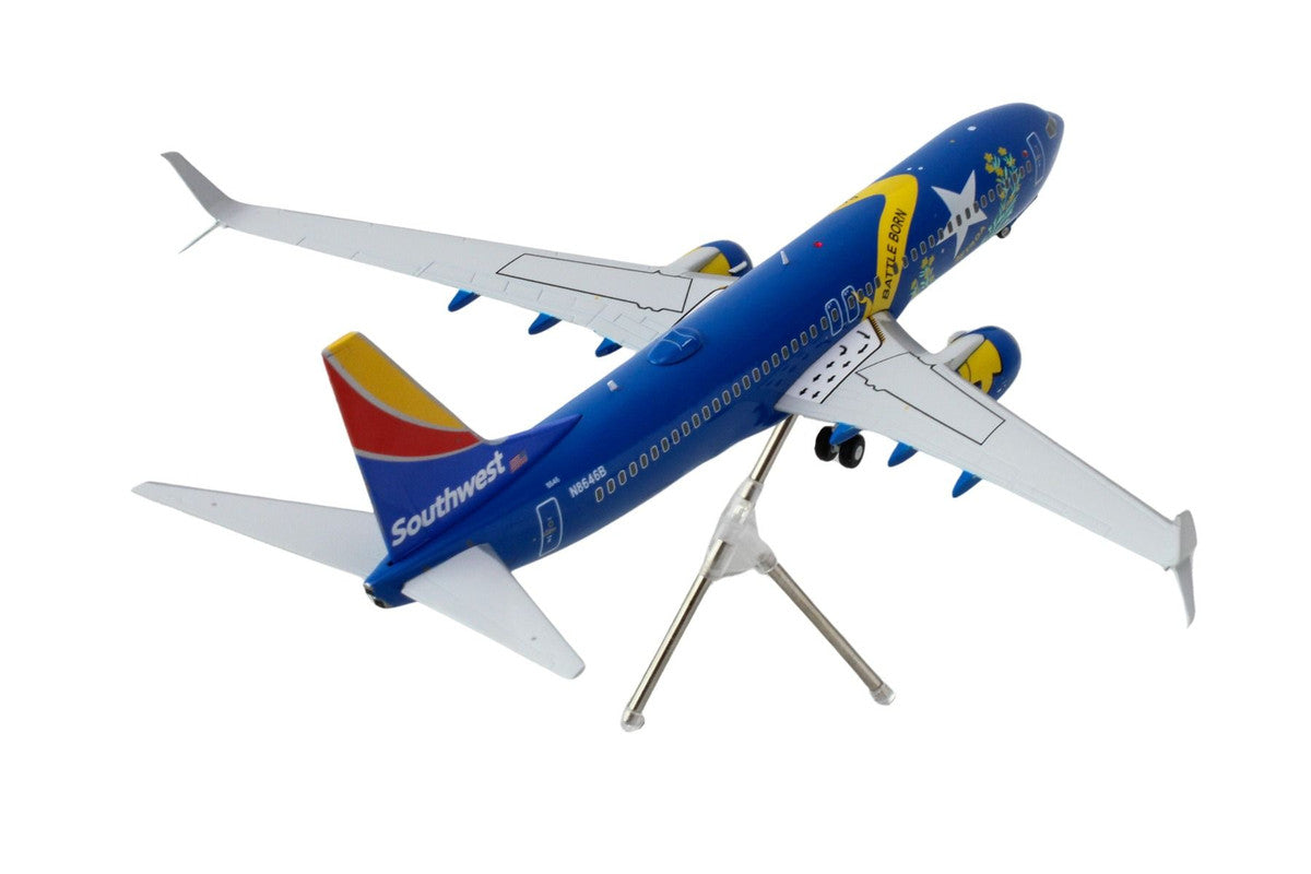 Boeing 737-800 Commercial Aircraft "Southwest Airlines - Nevada One" (N8646B) Blue with Tail Stripes "Gemini 200" Series 1/200 Diecast Model Airplane by GeminiJets-2