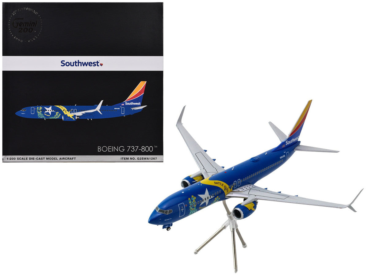 Boeing 737-800 Commercial Aircraft "Southwest Airlines - Nevada One" (N8646B) Blue with Tail Stripes "Gemini 200" Series 1/200 Diecast Model Airplane by GeminiJets-0