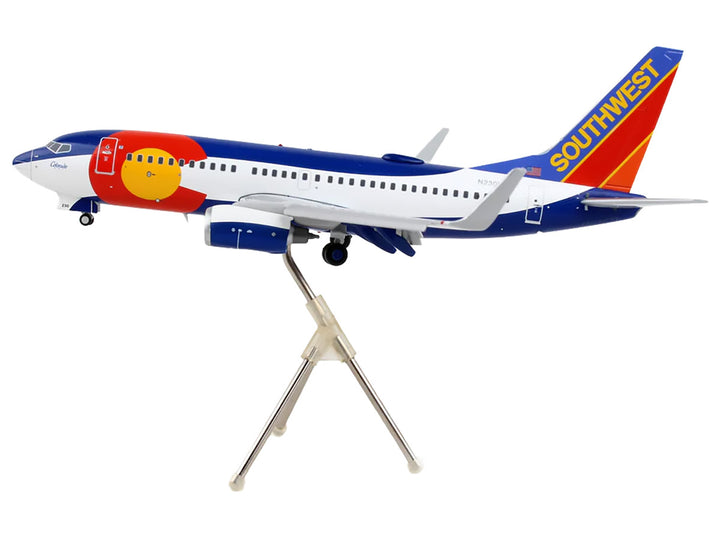 Boeing 737-700 Commercial Aircraft with Flaps Down Configuration "Southwest Airlines - Colorado One" (N230WN) White and Blue "Gemini 200" Series 1/200 Diecast Model Airplane by GeminiJets 5