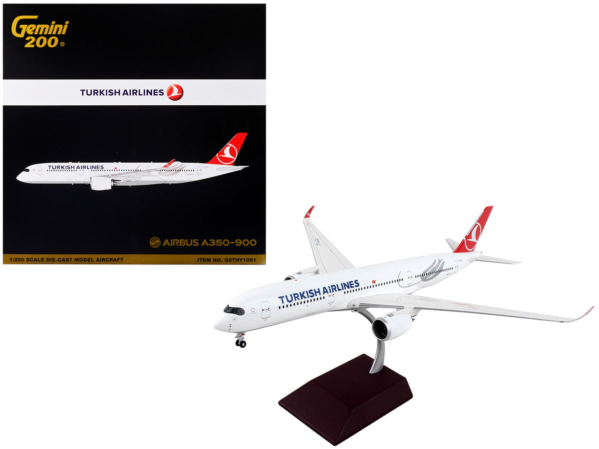 Airbus A350-900 Commercial Aircraft "Turkish Airlines" White with Red Tail "Gemini 200" Series 1/200 Diecast Model Airplane by GeminiJets-0