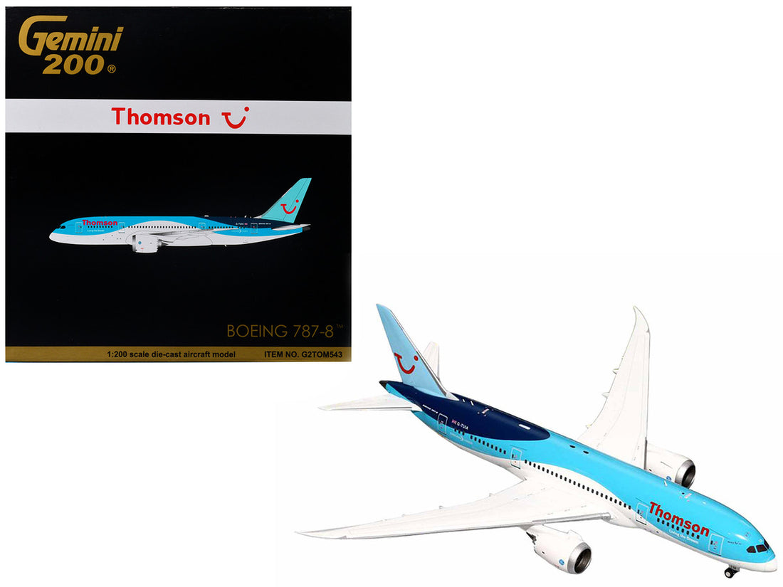 Boeing 787-8 Commercial Aircraft "Thomson - TUI Airways" Blue and White "Gemini 200" Series 1/200 Diecast Model Airplane by GeminiJets-0