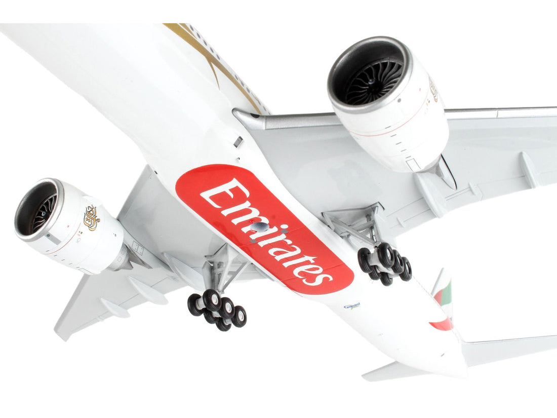 Boeing 777-300ER Commercial Aircraft "Emirates Airlines - 50th Anniversary of UAE" White with Striped Tail "Gemini 200" Series 1/200 Diecast Model Airplane by GeminiJets-3