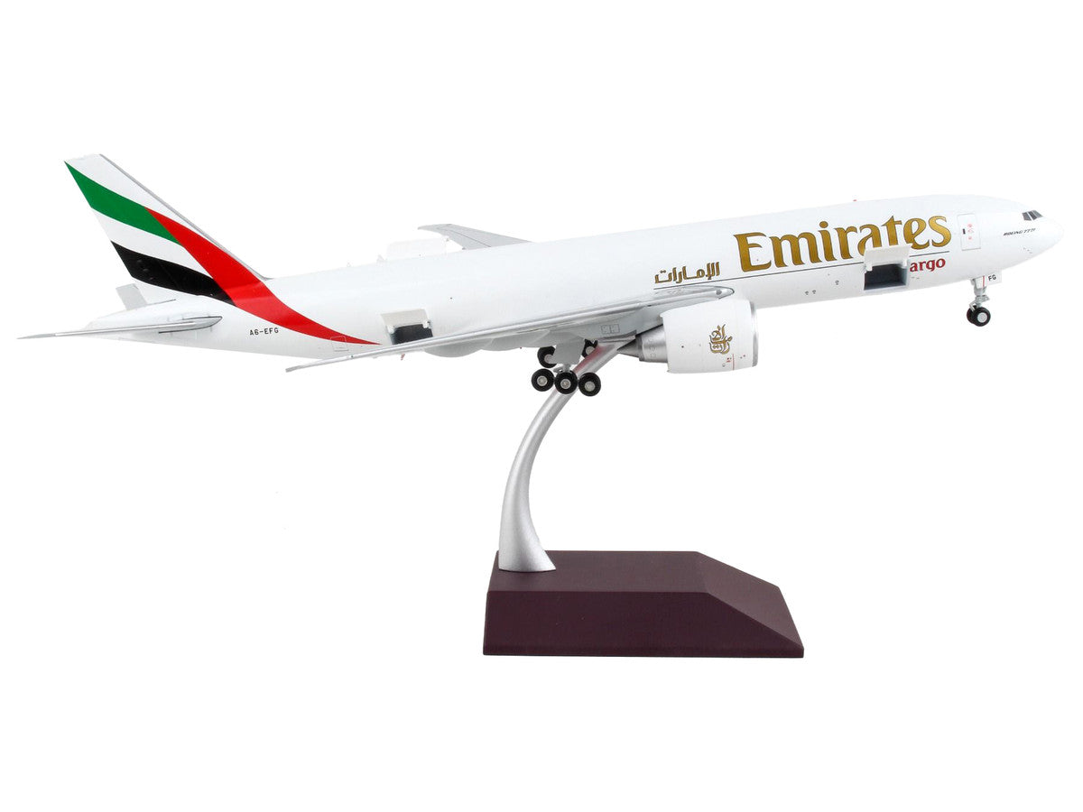 Boeing 777F Commercial Aircraft "Emirates Airlines - SkyCargo" White with Striped Tail "Gemini 200 - Interactive" Series 1/200 Diecast Model Airplane by GeminiJets-1