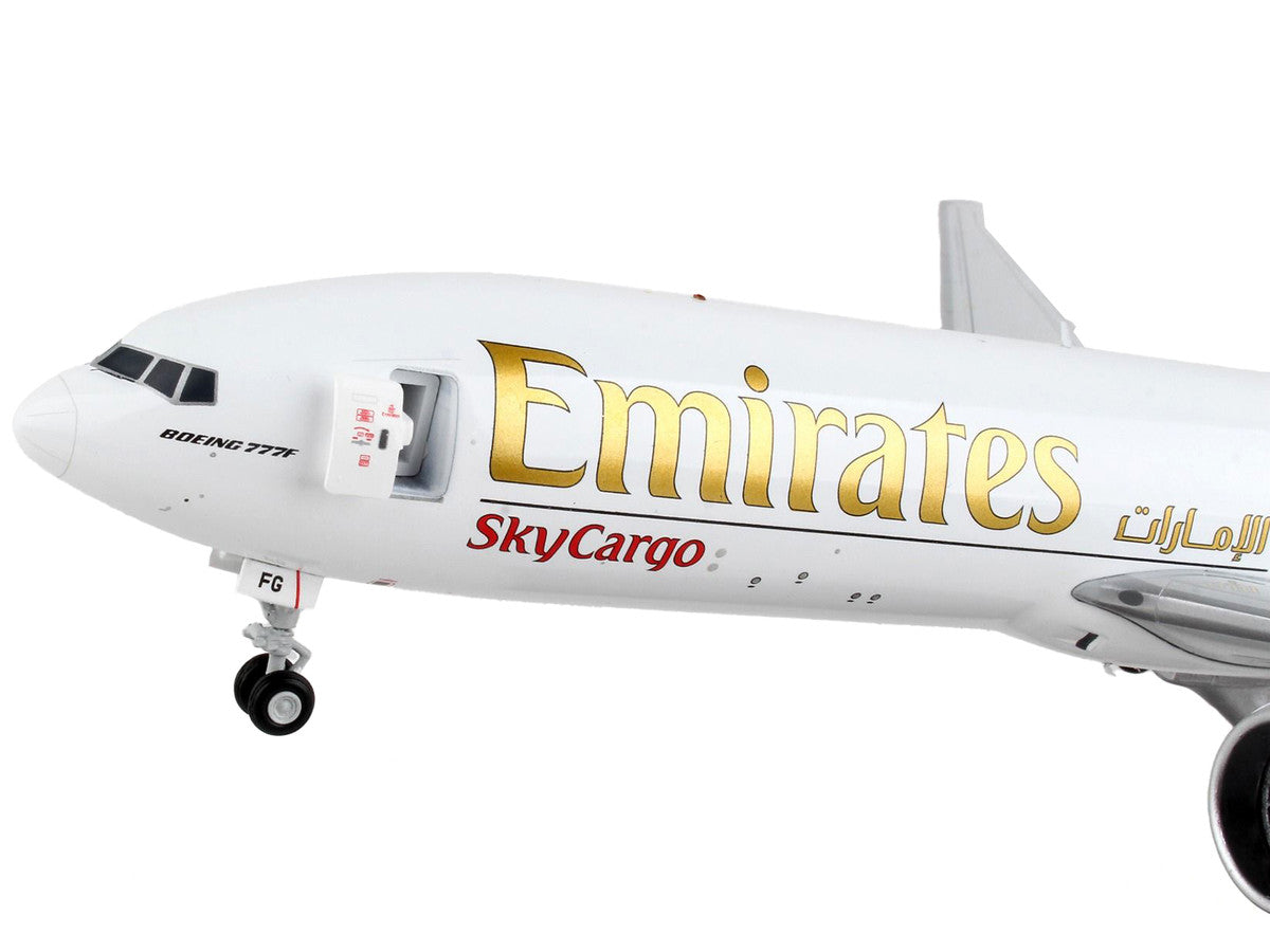 Boeing 777F Commercial Aircraft "Emirates Airlines - SkyCargo" White with Striped Tail "Gemini 200 - Interactive" Series 1/200 Diecast Model Airplane by GeminiJets-3
