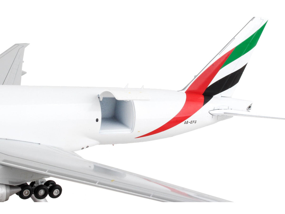 Boeing 777F Commercial Aircraft "Emirates Airlines - SkyCargo" White with Striped Tail "Gemini 200 - Interactive" Series 1/200 Diecast Model Airplane by GeminiJets-2