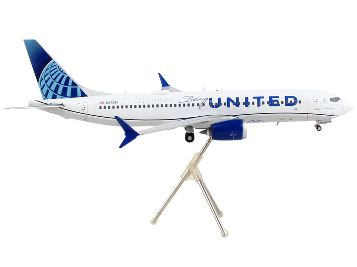 Boeing 737 MAX 8 Commercial Aircraft "United Airlines - United Together" White with Blue Tail "Gemini 200" Series 1/200 Diecast Model Airplane by GeminiJets-1