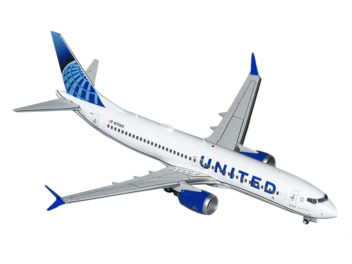 Boeing 737 MAX 8 Commercial Aircraft "United Airlines" (N17265) White with Blue Tail "Gemini 200" Series 1/200 Diecast Model Airplane by GeminiJets-0