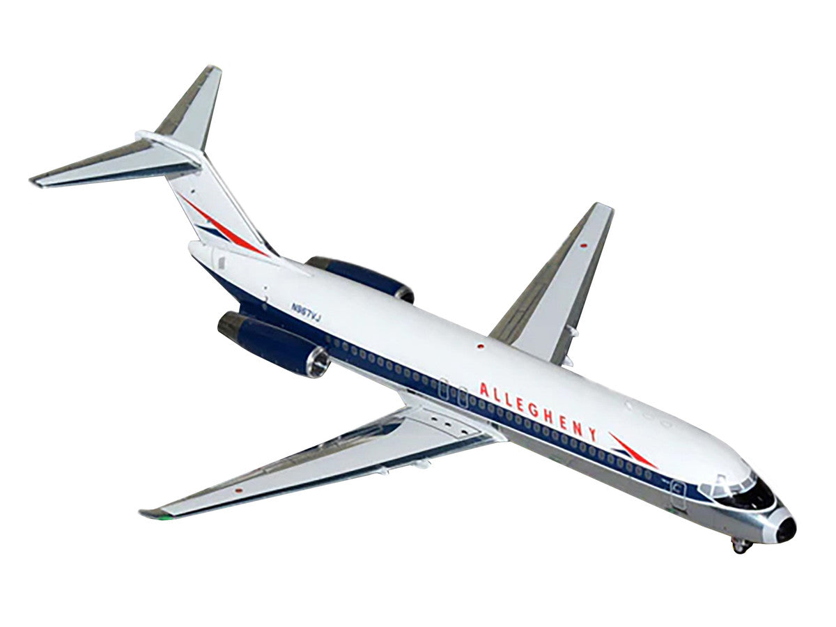 McDonnell Douglas DC-9-30 Commercial Aircraft "Allegheny Airlines" (N967VJ) White with Blue Stripes "Gemini 200" Series 1/200 Diecast Model Airplane by GeminiJets-1
