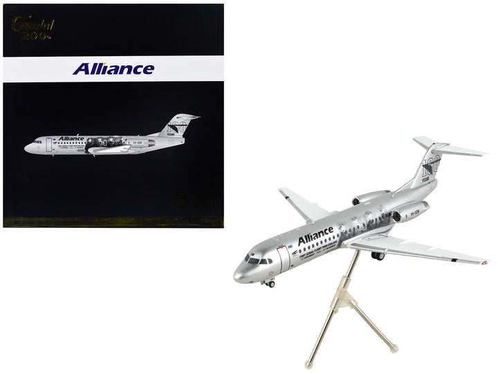 Fokker F70 Commercial Aircraft "Alliance Airlines - 100 Years First Flight from England" Silver Metallic "Gemini 200" Series 1/200 Diecast Model Airplane by GeminiJets-0