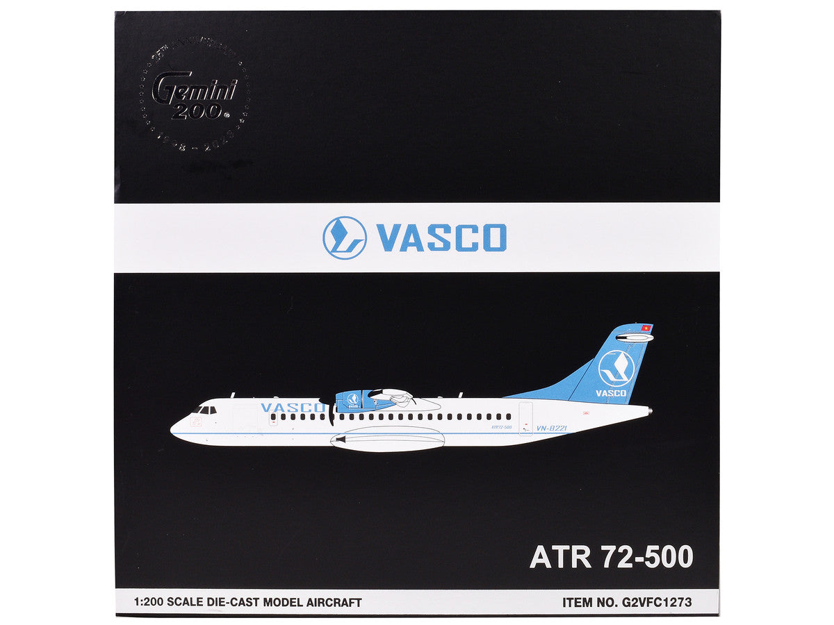 ATR 72-500 Commercial Aircraft "Vietnam Air Services Company (VASCO)" (VN-B221) White with Blue Tail "Gemini 200" Series 1/200 Diecast Model Airplane by GeminiJets-2