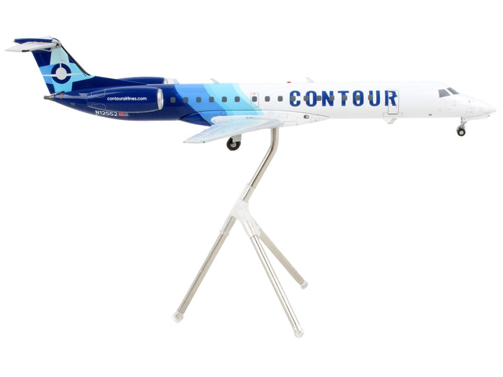 Embraer ERJ-145 Commercial Aircraft "Contour Airlines" White and Blue "Gemini 200" Series 1/200 Diecast Model Airplane by GeminiJets-1