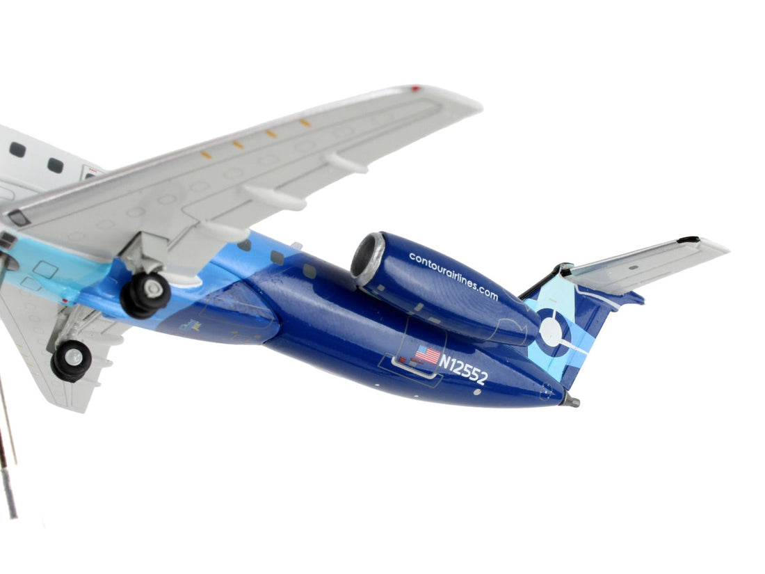 Embraer ERJ-145 Commercial Aircraft "Contour Airlines" White and Blue "Gemini 200" Series 1/200 Diecast Model Airplane by GeminiJets-2