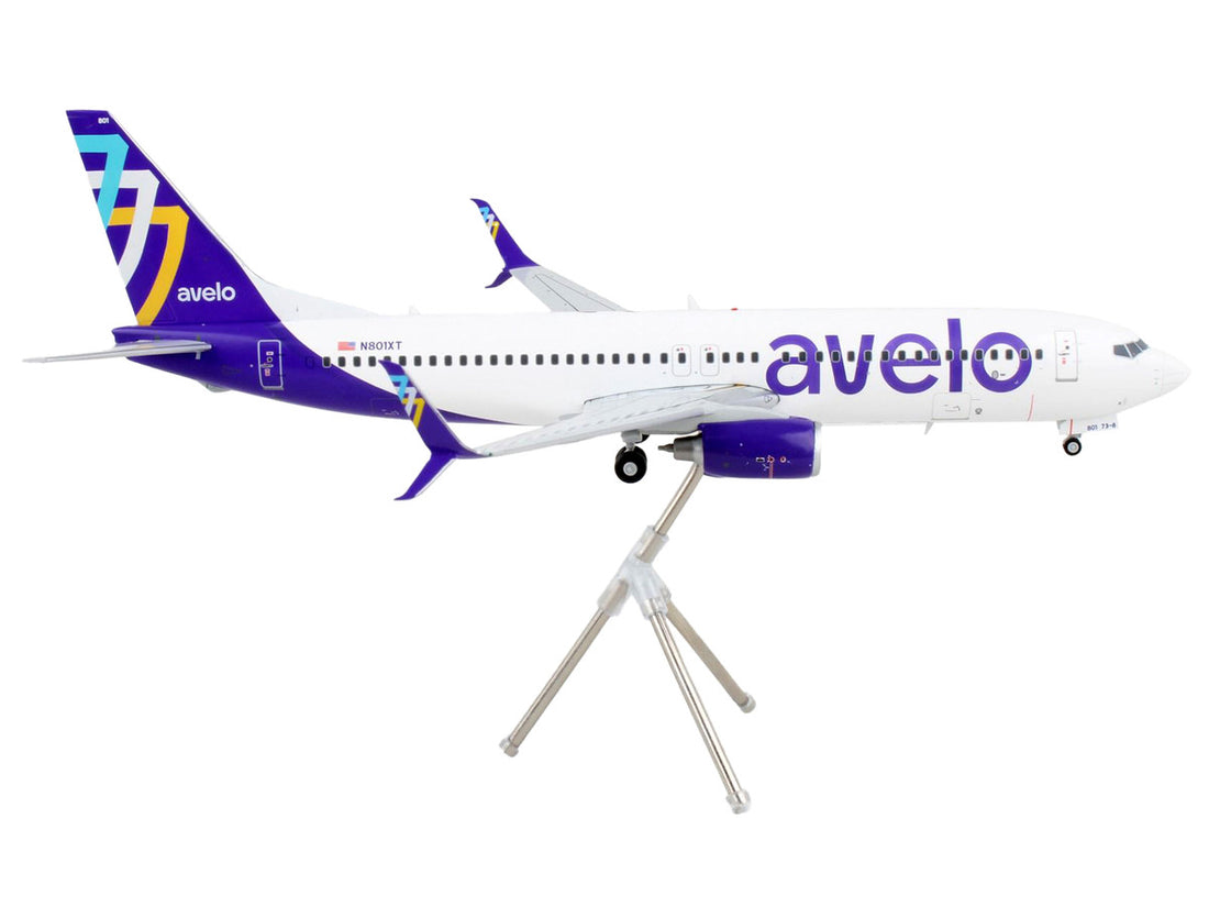 Boeing 737-800 Commercial Aircraft "Avelo Airlines" White with Purple Tail "Gemini 200" Series 1/200 Diecast Model Airplane by GeminiJets-1