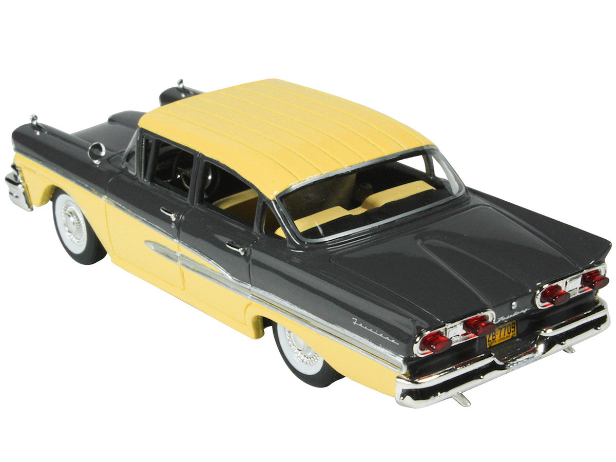 1958 Ford Fairlane 4 Door Gunmetal Gray and Pastel Yellow Limited Edition to 240 pieces Worldwide 1/43 Model Car by Goldvarg Collection-2