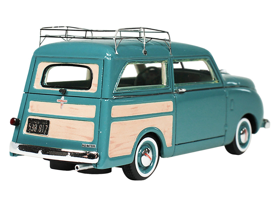 1949 Crosley Station Wagon Medium Blue with Roof Rack and Light Blue Interior Limited Edition to 240 pieces Worldwide 1/43 Model Car by Goldvarg Collection-2