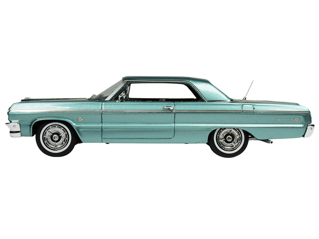 1964 Chevrolet Impala Azure Aqua Blue Metallic with Blue Interior Limited Edition to 200 pieces Worldwide 1/43 Model Car by Goldvarg Collection-1