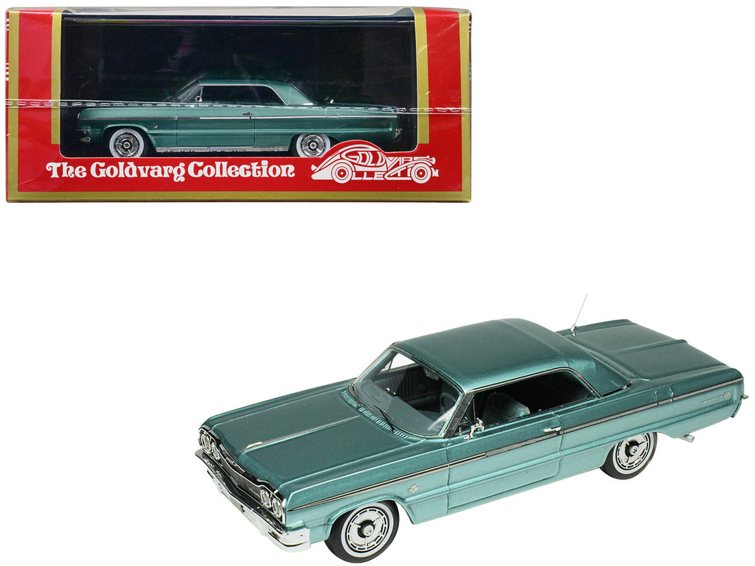 1964 Chevrolet Impala Azure Aqua Blue Metallic with Blue Interior Limited Edition to 200 pieces Worldwide 1/43 Model Car by Goldvarg Collection-0