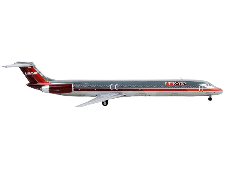 McDonnell Douglas MD-82 Commercial Aircraft "USAir" Silver with Red Tail 1/400 Diecast Model Airplane by GeminiJets 2