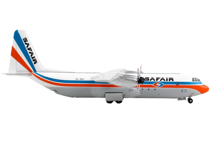 Lockheed L-100-30 Commercial Aircraft "Safair" White with Blue and Orange Stripes 1/400 Diecast Model Airplane by GeminiJets-1