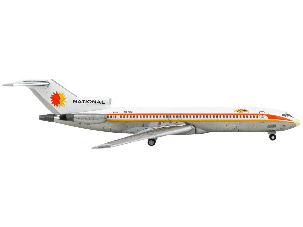 Boeing 727-200 Commercial Aircraft "National Airlines" White with Yellow and Orange Stripes 1/400 Diecast Model Airplane by GeminiJets-1