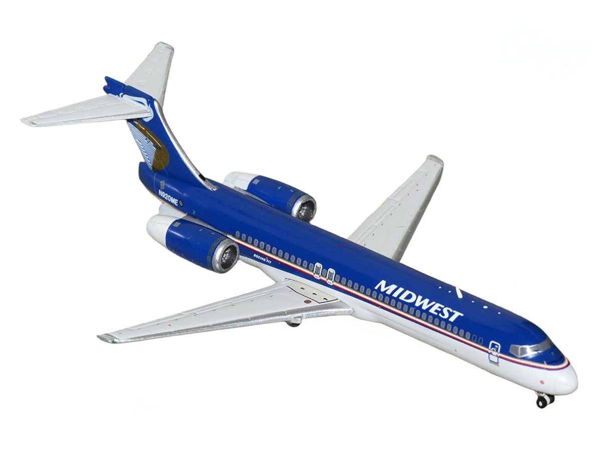 Boeing 717-200 Commercial Aircraft "Midwest Airlines" (N920ME) Blue and White 1/400 Diecast Model Airplane by GeminiJets-1