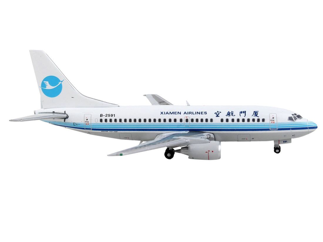 Boeing 737-500 Commercial Aircraft "Xiamen Airlines" White with Blue Stripes 1/400 Diecast Model Airplane by GeminiJets-1