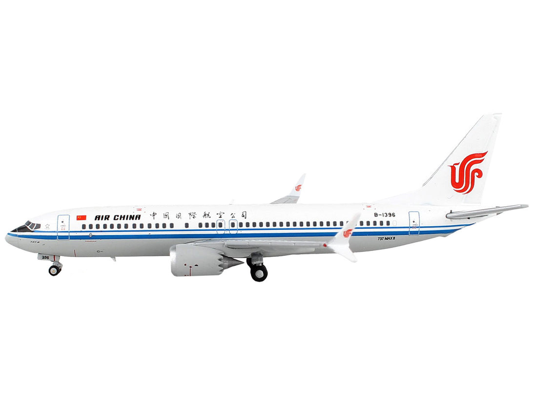 Boeing 737 MAX 8 Commercial Aircraft "Air China" White with Blue Stripes 1/400 Diecast Model Airplane by GeminiJets-1