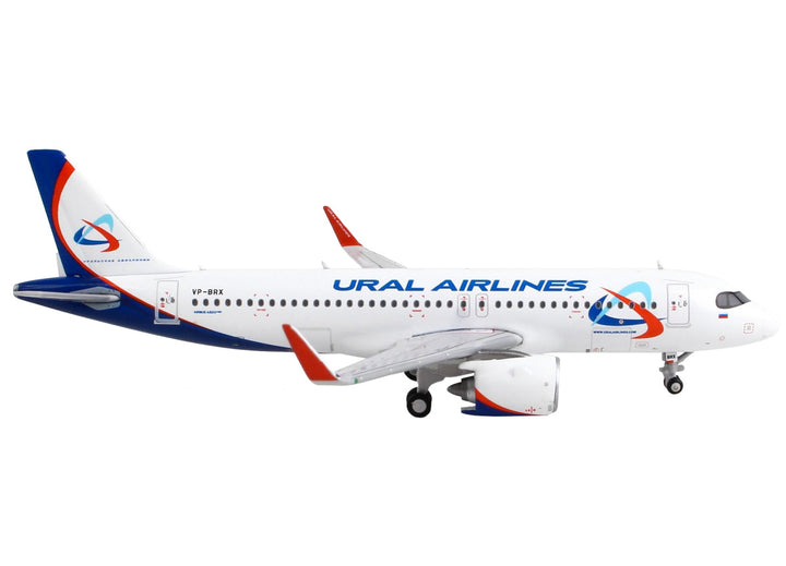 Airbus A320neo Commercial Aircraft "Ural Airlines" White with Blue Tail 1/400 Diecast Model Airplane by GeminiJets-1